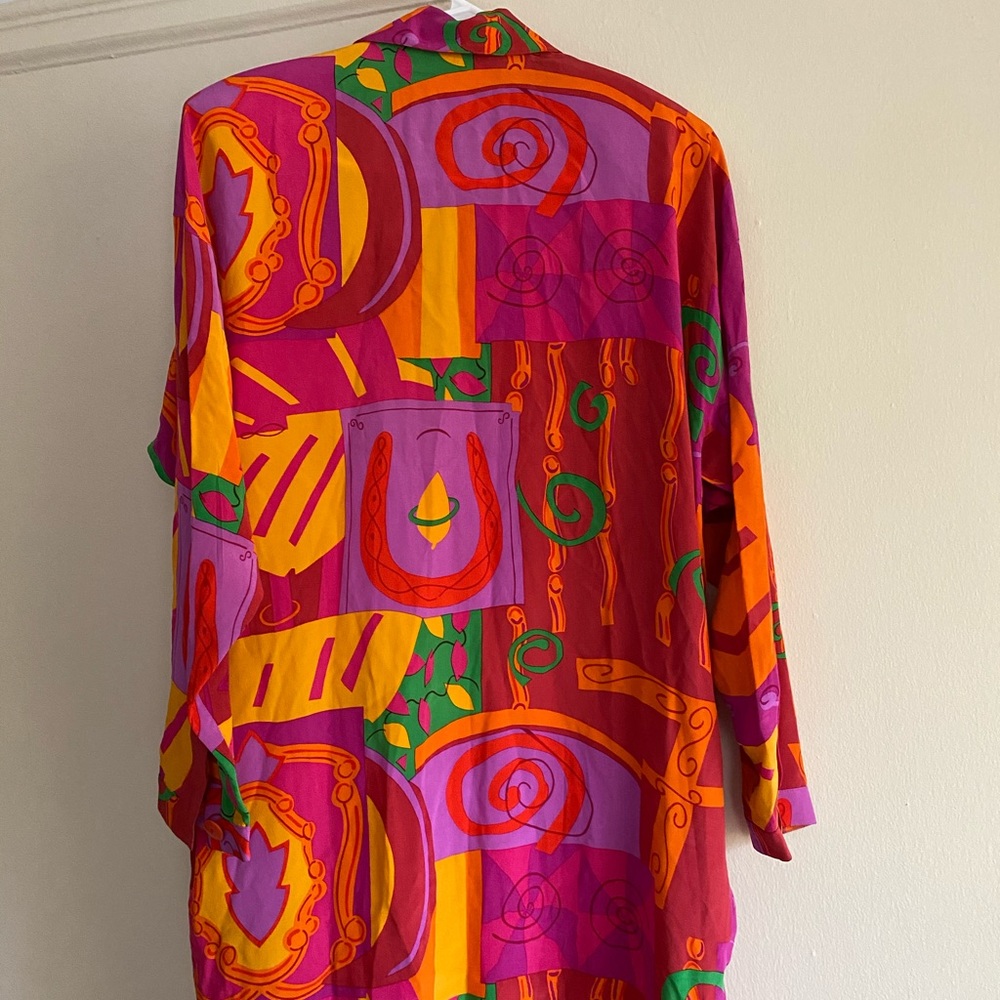 Funky Patterned Oversized Linen Top - image 2